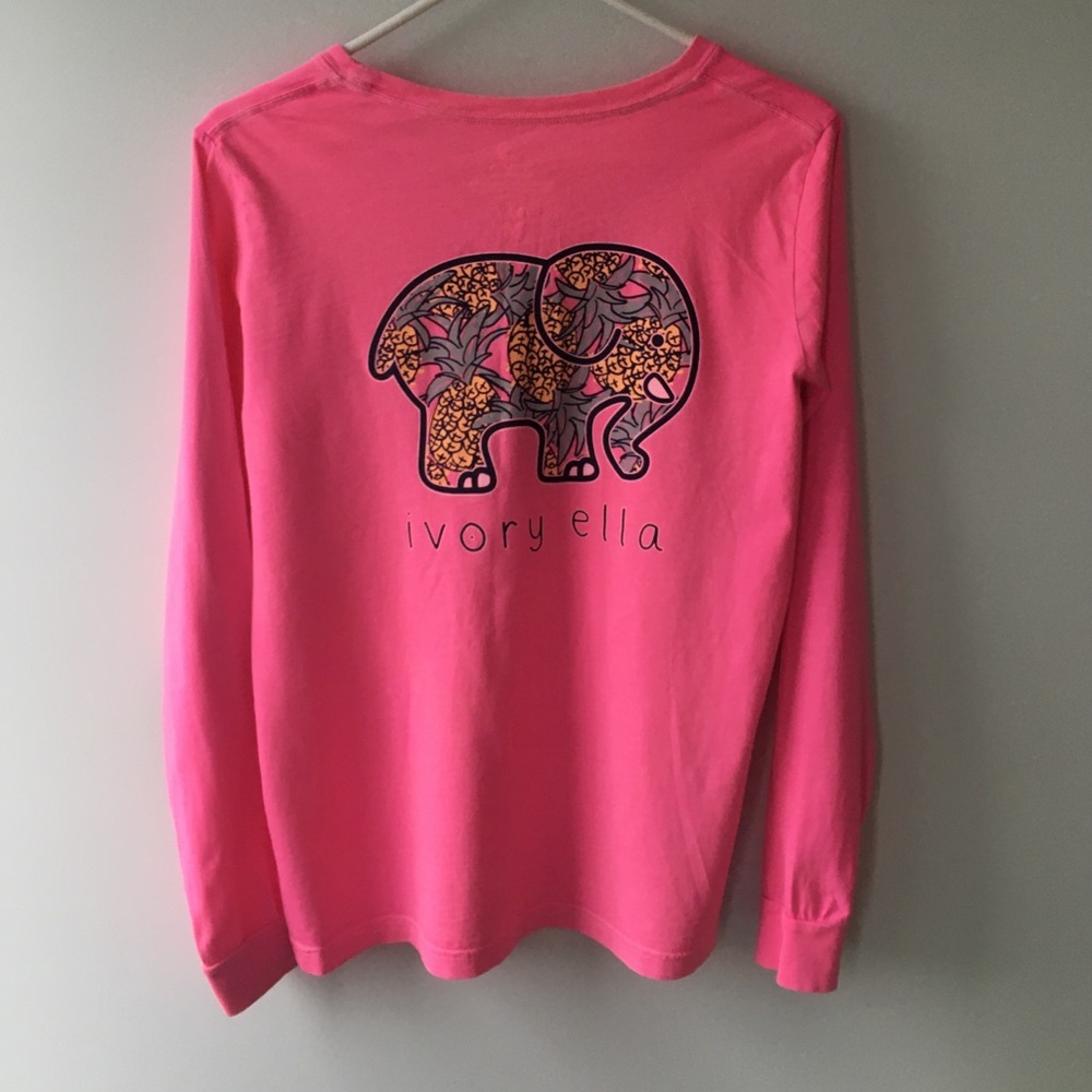 Women's Pink Ivory Ella Pineapple Long Sleeve Tee | Light Weight